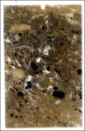 Thin section slide 30744-2 from PS3A. This thin section contains the lower boundary of strat S42 and S43. S43, was also recorded as an “ashy” layer, but does not appear so in thin section. Similar to S40, numerous charcoal and rock fragments are visible in thin section. 
